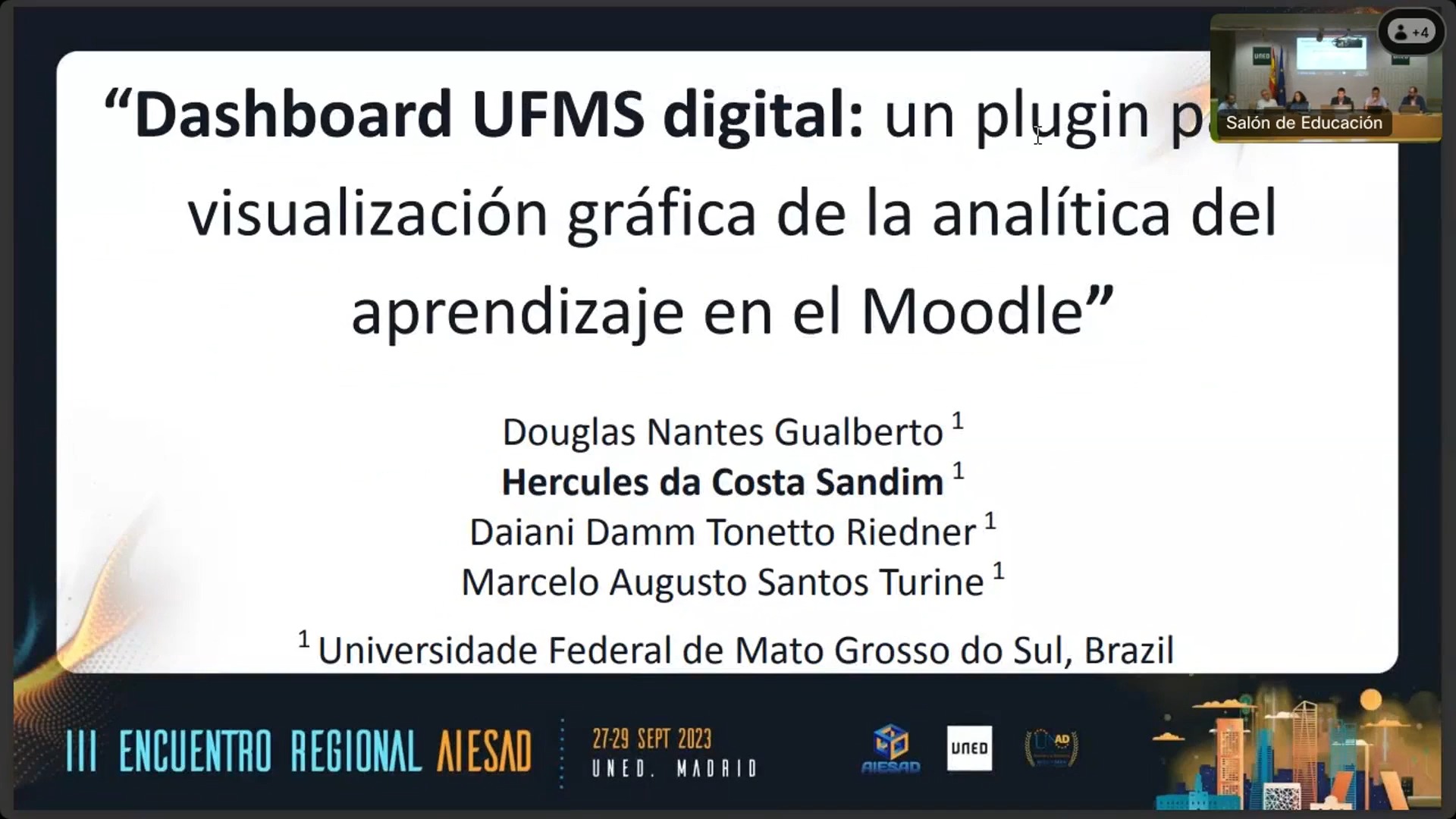 Dashboard UFMS digital: un plugin para la visualización gráfica de la analítica del aprendizaje en el Moodle