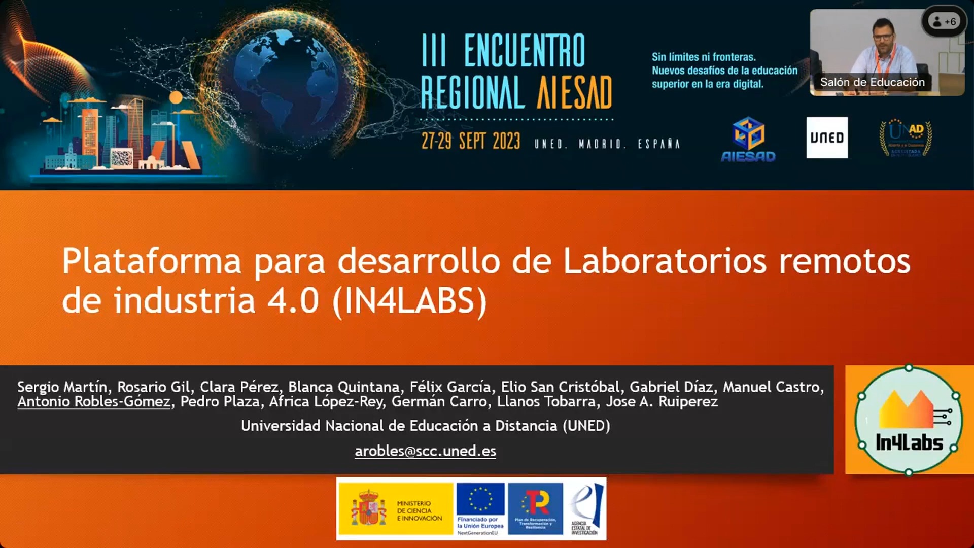 Plataforma para desarrollo de Laboratorios remotos de industria 4.0 (IN4LABS)
