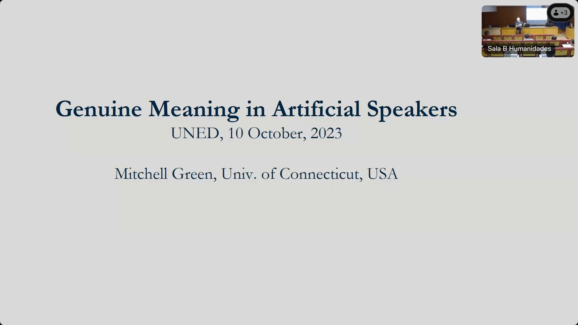 Genuine Meaning in Artificial Speakers